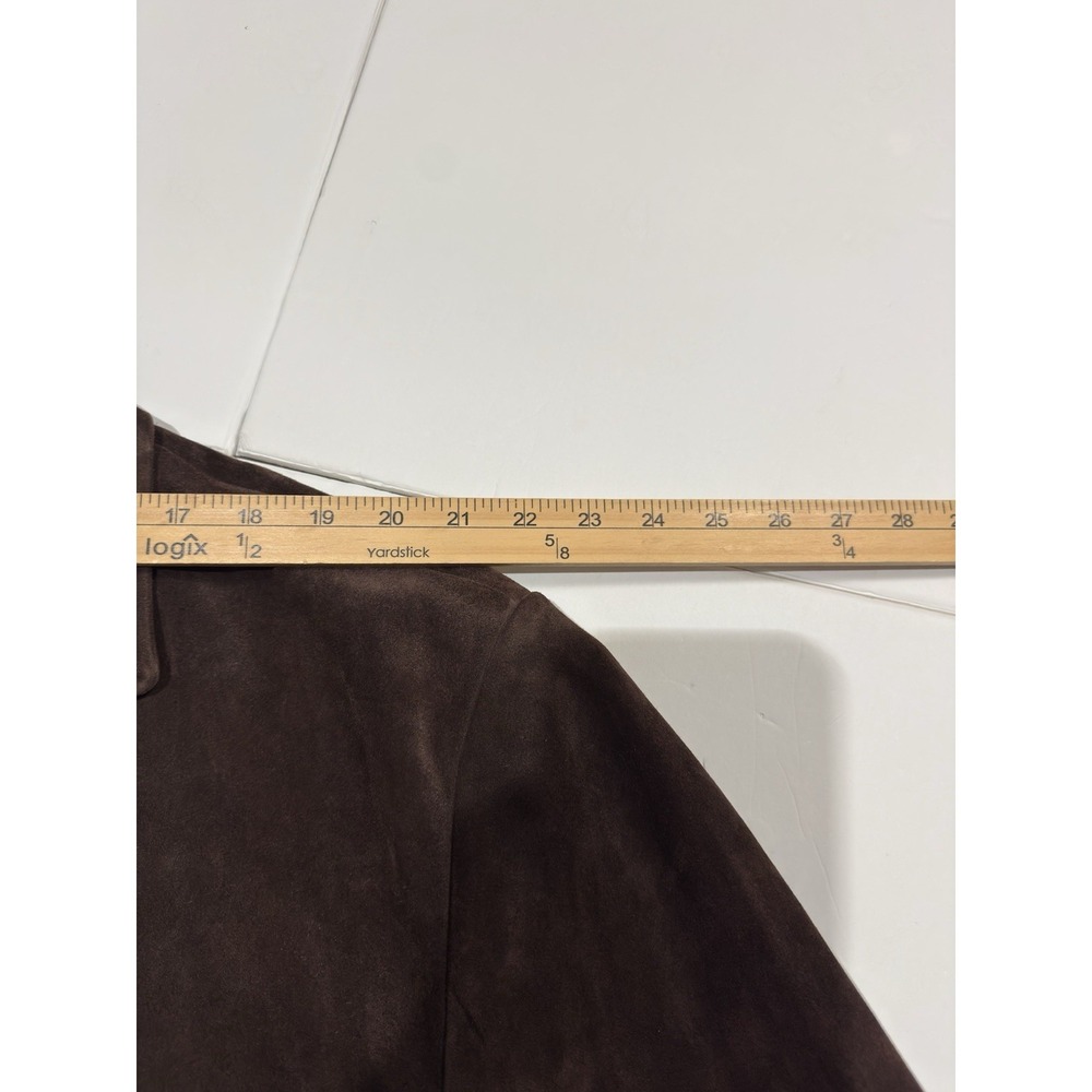 Roundtree & Yorke Mens Long Brown Suede Leather Jacket Coat Trench Size XXL City - Picture 10 of 15